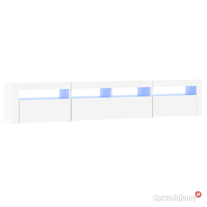 Szafka pod TV z oświetleniem LED biała 210x35x40 Warszawa
