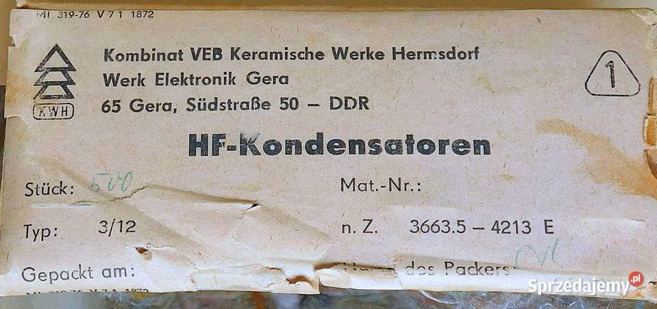 Kondensator ceramiczny 12pF TRYMER 10 sztuk Wrocław