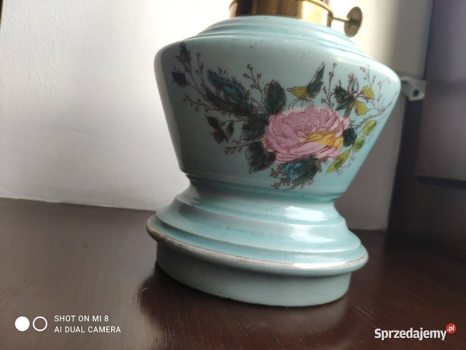 Stara francuska porcelanowa lampa naftowa 34 sprzedam