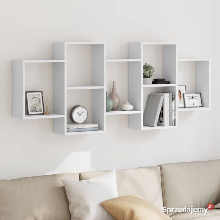Półka ścienna biała 159x18x65 materiał Warszawa