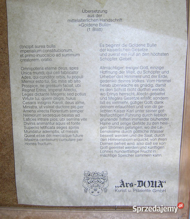 Złota Bulla Karola IVD40 Bartków