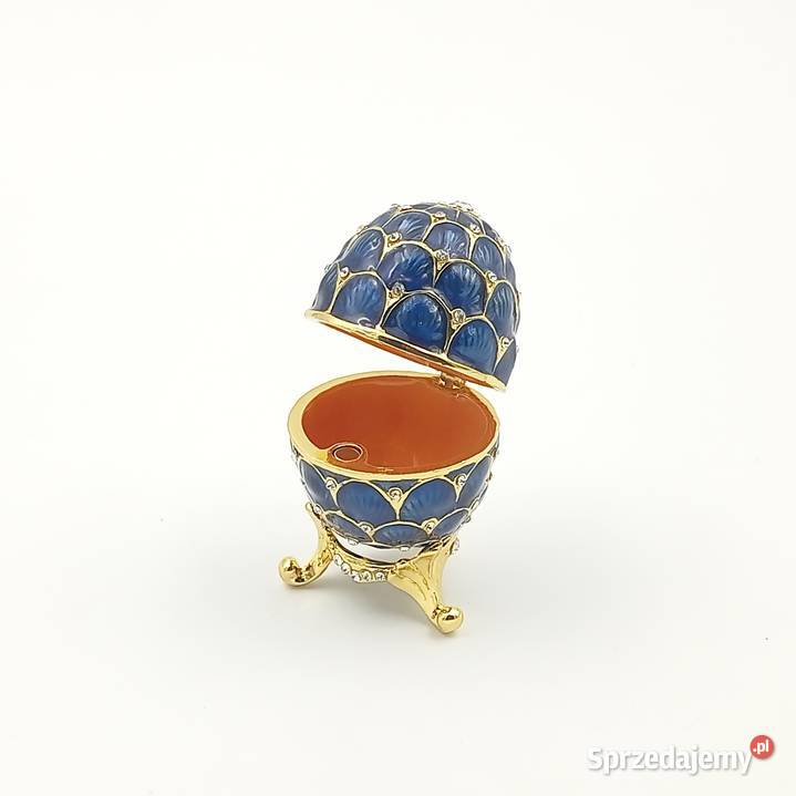 Jajko jajo faberge pojemniki szkatułka niebieski Zawiercie