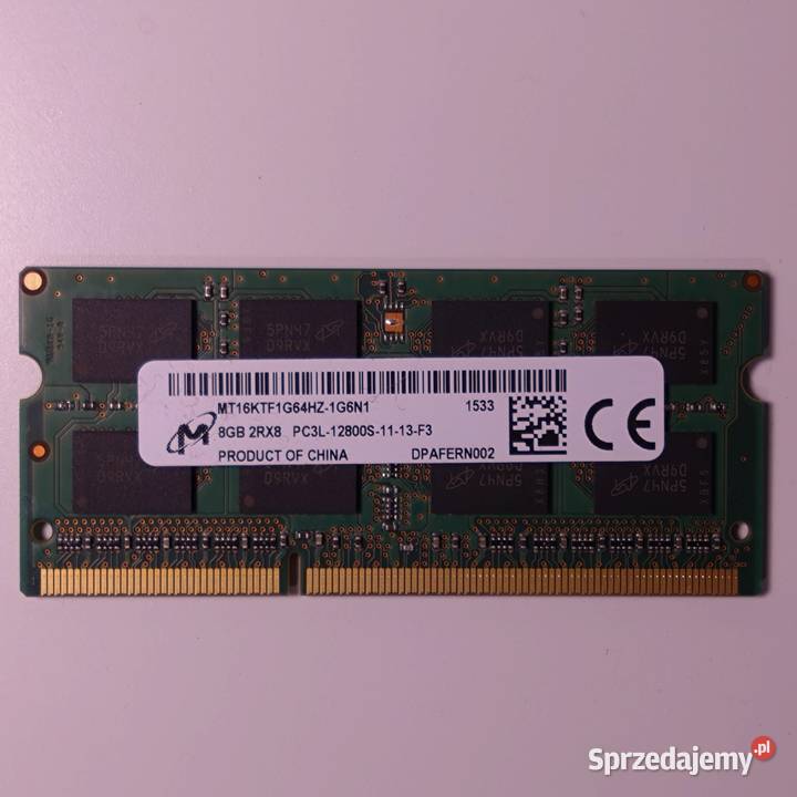 Pamięć RAM Micron 8GB DDR3L mazowieckie Warszawa