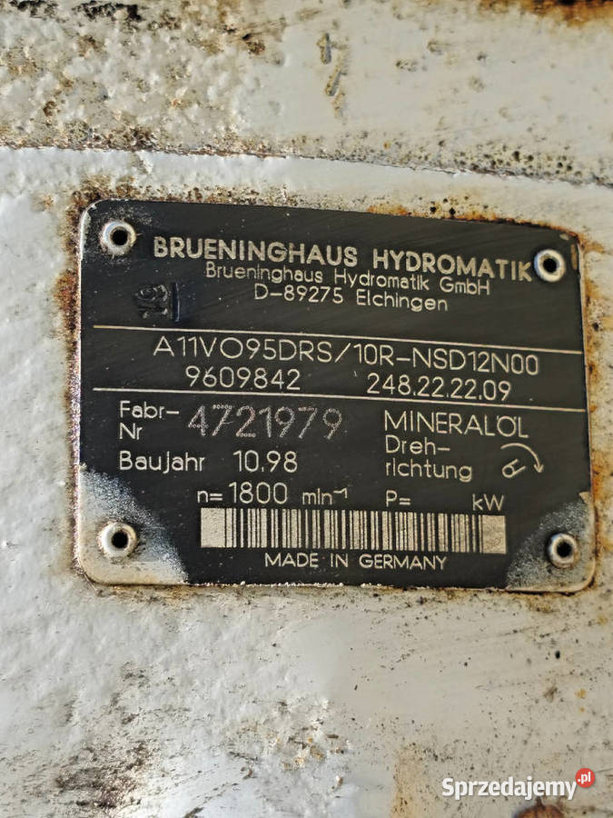 Pompa hydrauliczna A11VO95 Brueninghaus Pozostałe wielkopolskie Strzyżew