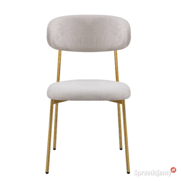 Designerskie krzesło tapicerowane Elton kremowe Dom i Ogród