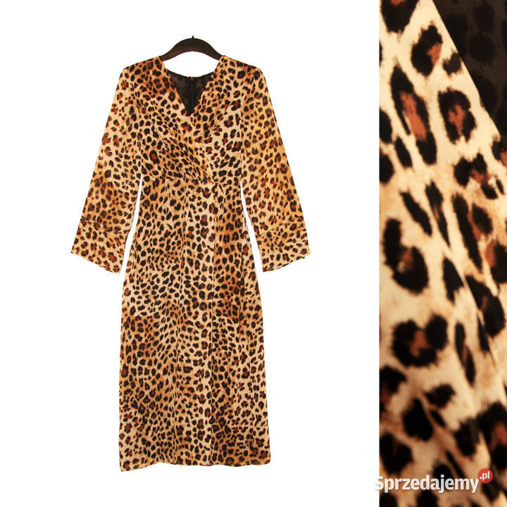 Zara piękna długa zwiewna sukienka w panterkę Spódnice i sukienki Warszawa