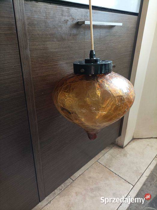 Vintage łata 60 piękna lampa wisząca z miodowo mazowieckie Serock