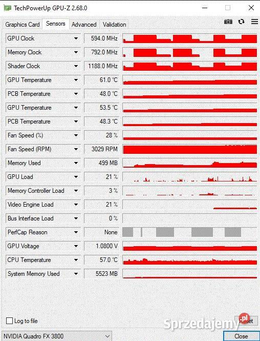 Karta graficzna NVIDIA Quadro FX 3800 aktywne