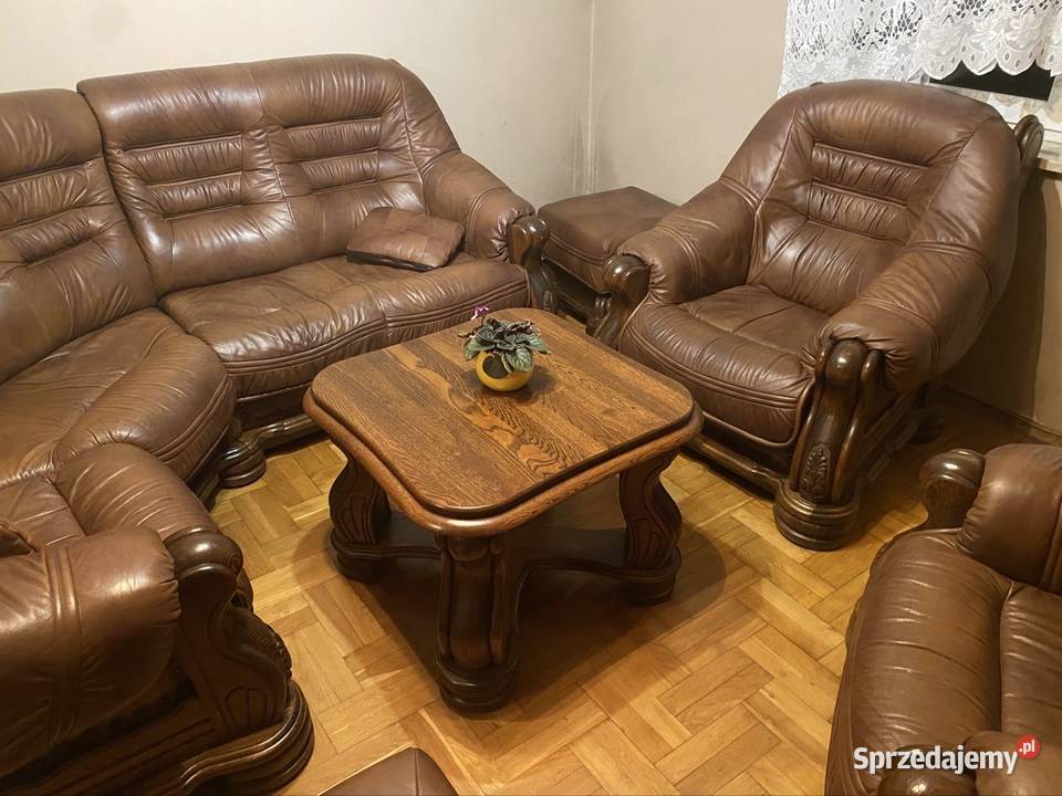 Zestaw Kler drewno dąb skóra Dębowo skórzany skóra naturalna Opole