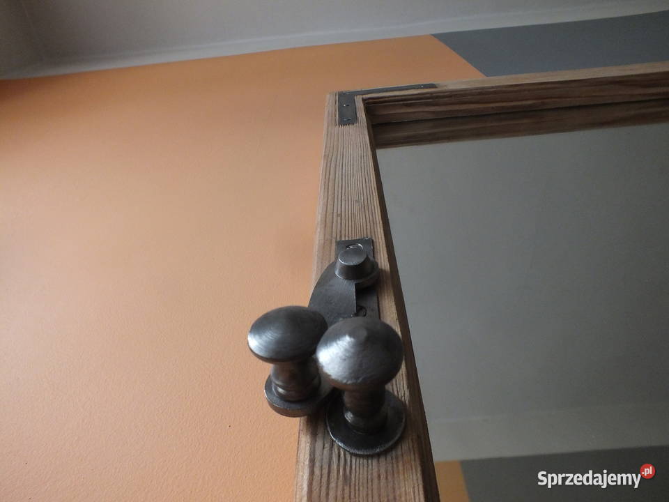 Stare okno drewniane lustro w ramieokoło 1930 Lustra Bielawa