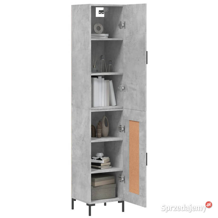 Wysoka szafka szarość betonu 345x34x180 Warszawa