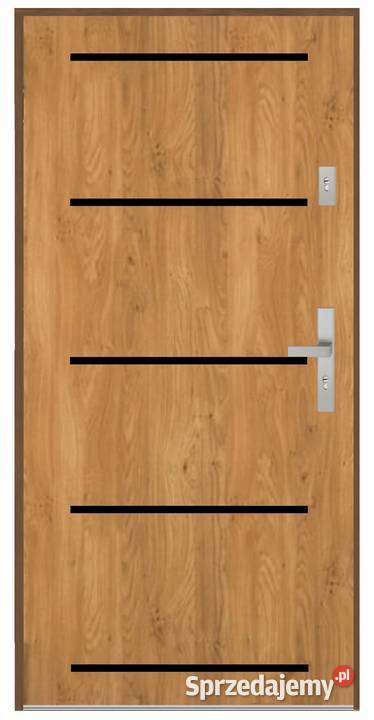 Drzwi zewnętrzne pełne La4 Black Prawe 90