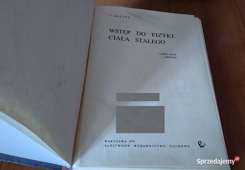 Wstęp do fizyki ciała stałego Kittel pomorskie Gdańsk sprzedam