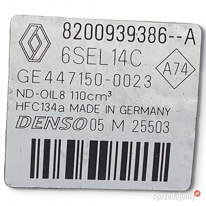 SPRĘŻARKA KLIMATYZACJI Renault Megane III 15 DCI lubelskie Chełm