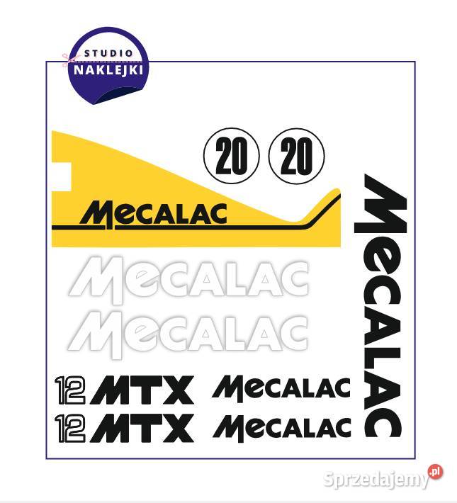 Naklejki Koparka kołowa Mecalac 12MTX Ładowarka Łagów