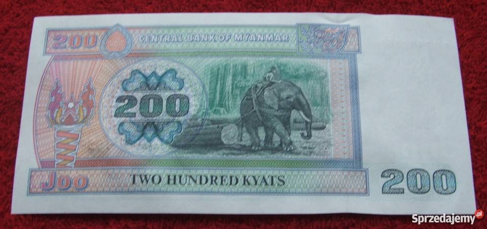 BIRMA 200 KYATS Kolekcjonerski Banknot 1 sztuka