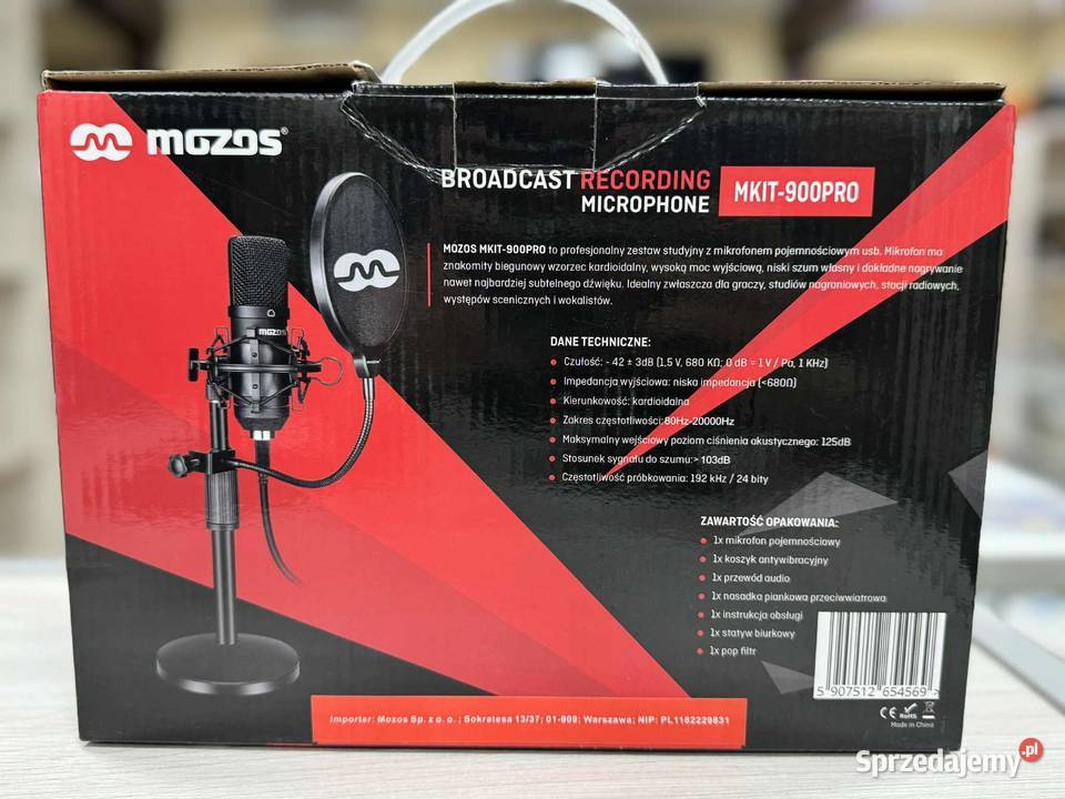Mikrofon Mozos USB MKIT900PRO Gamer Głośniki, słuchawki i kamerki internetowe