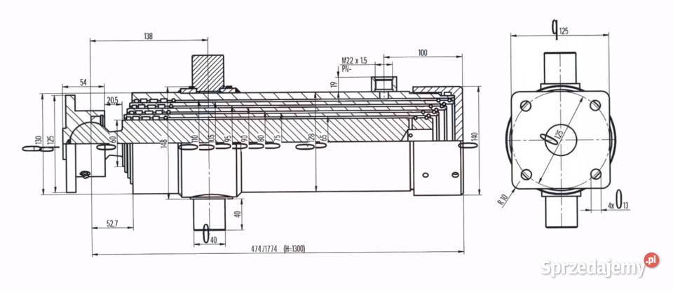 NOWY Siłownik Wywrotu Z Kołyską Skok 1300 14T kujawsko-pomorskie sprzedam