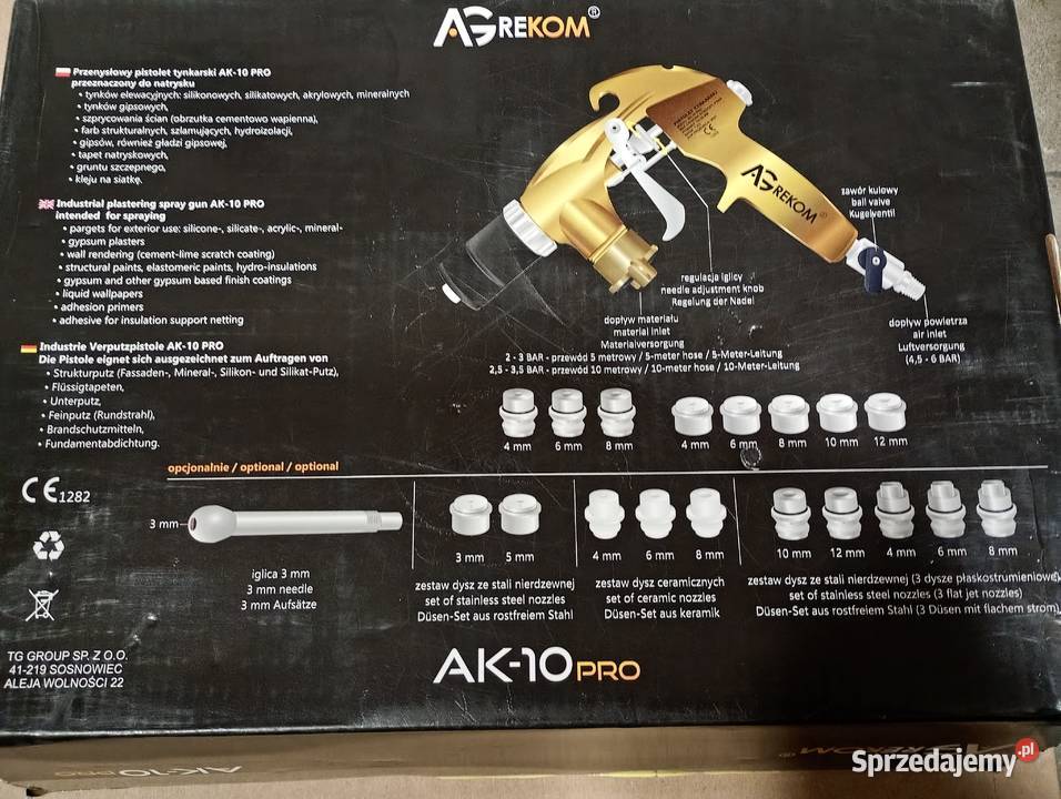 Pistolet do gładzi tynków Ak 10 pro Tynkowanie Pełcznica