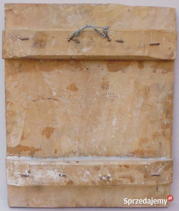 Ikona Tempera XIX w Oryginal Duża 40 x 33 Warszawa