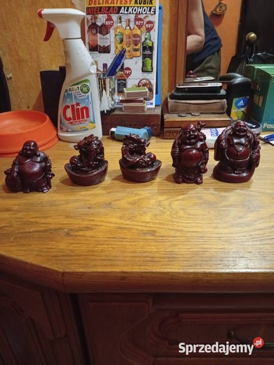 Figurki buddy 5 sztuk Antyki, Sztuka, Kolekcje Siemianowice Śląskie