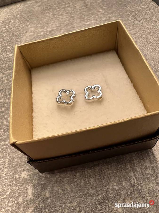 Kolczyki srebrne koniczyny koniczyna Jasło