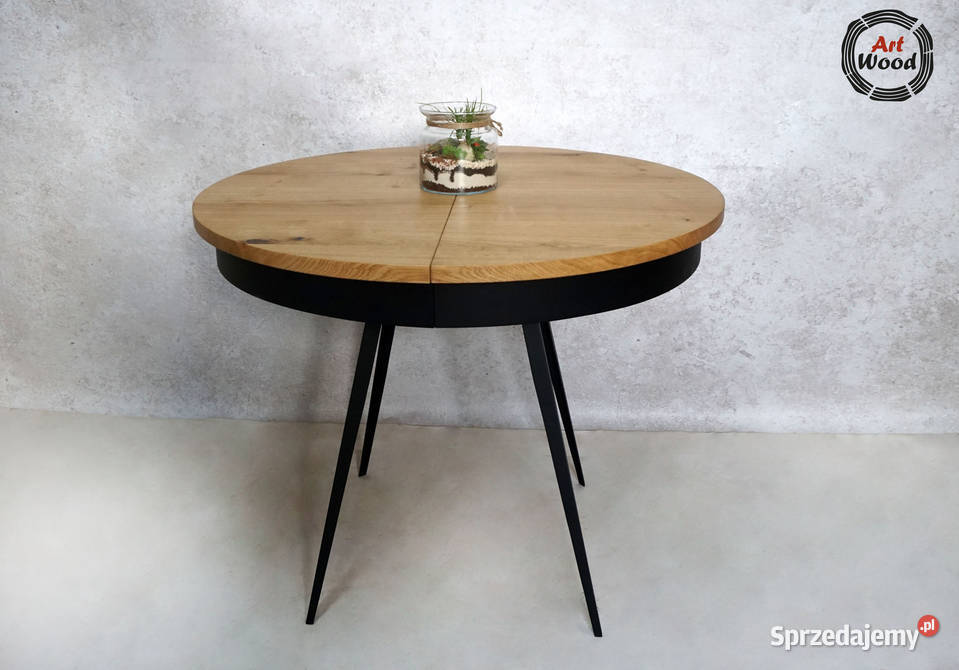 Stół loftowy okrągły rozkładany średnica 100 100cm Stoły, krzesła, biurka