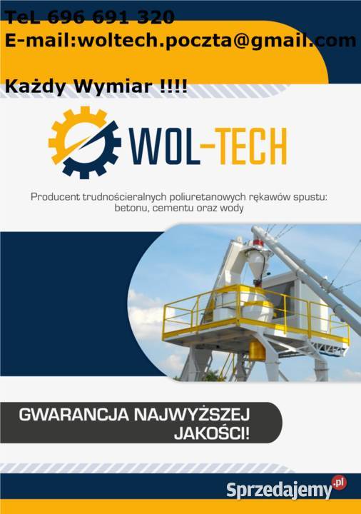 Rękaw Fartuch Lej Spustu Betonu Każdy Wymiar Tarnów