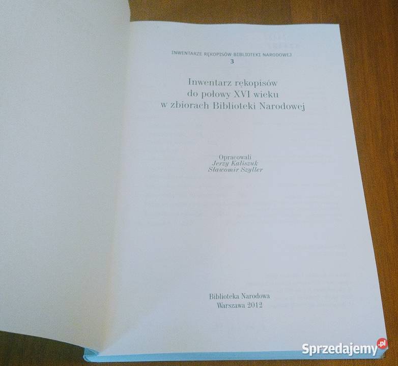 Inwentarz rękopisów do połowy XVI wieku w Gdańsk