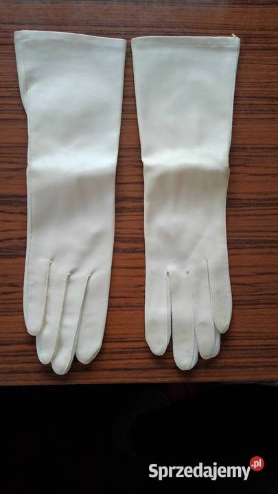 Długie rękawiczki z delikatnej skórki
