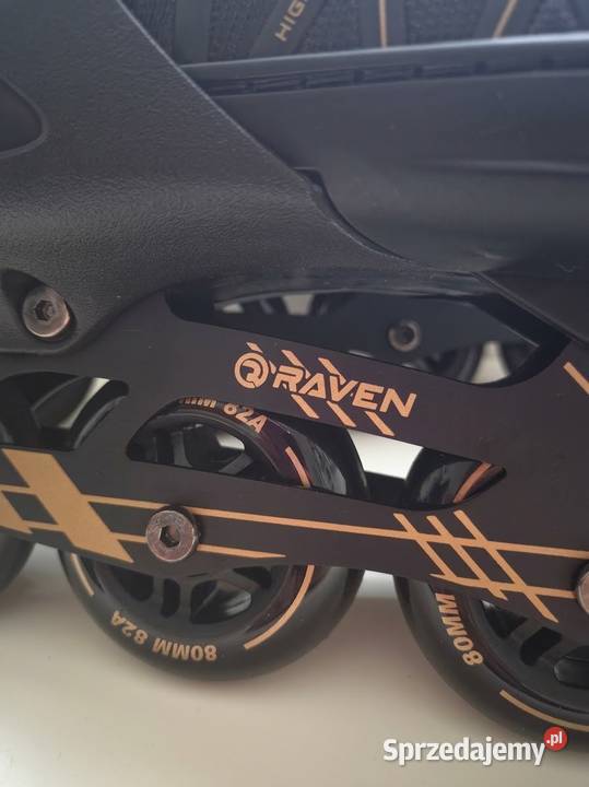 Rolki Raven 4x80 mm ABEC7 czarnezłote