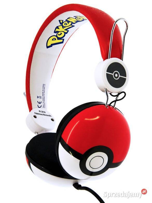 Pokemon Pokeball Słuchawki Przewodowe Nauszne dla Dzieci