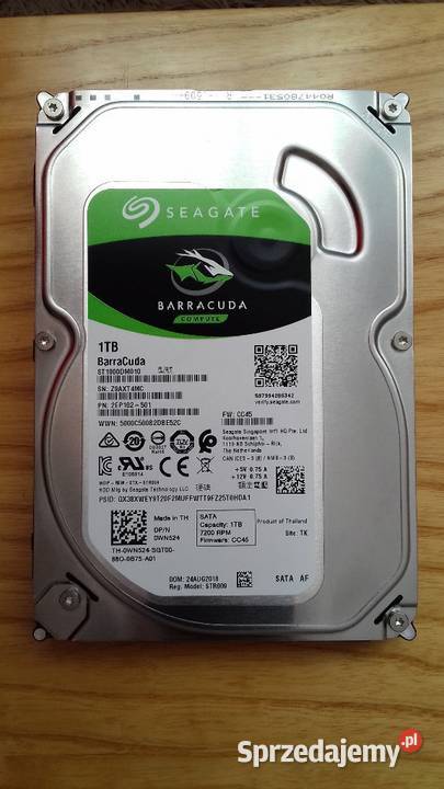 Dysk 1TB Seagate ST1000DM010 SATA mało używany Dyski Tomaszów Lubelski