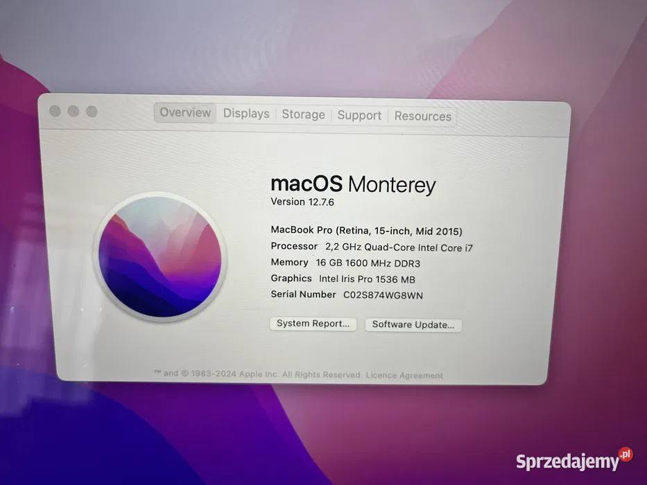 Macbook Pro Retina 2015 Intel Core i7 Kraków