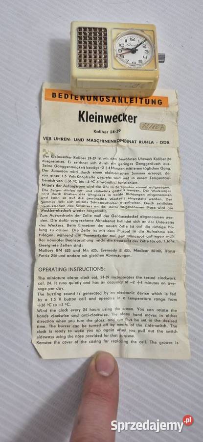 Kolekcjonerski Mini Budzik RUHLA Design PRL NRD Biłgoraj