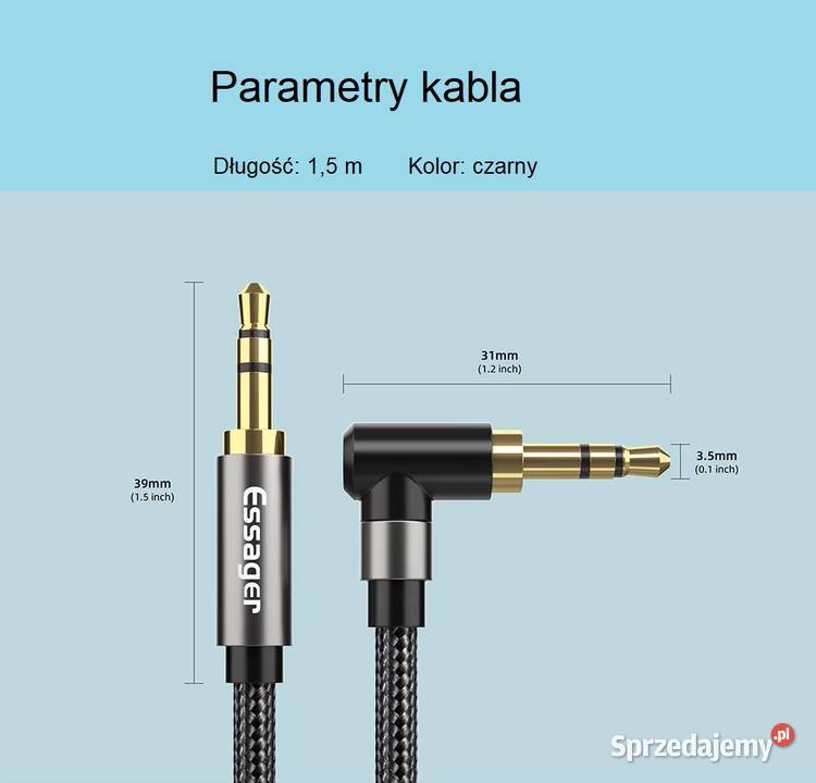 Kabel Przewód Głośnikowy Audio AUX Jack35mm łódzkie