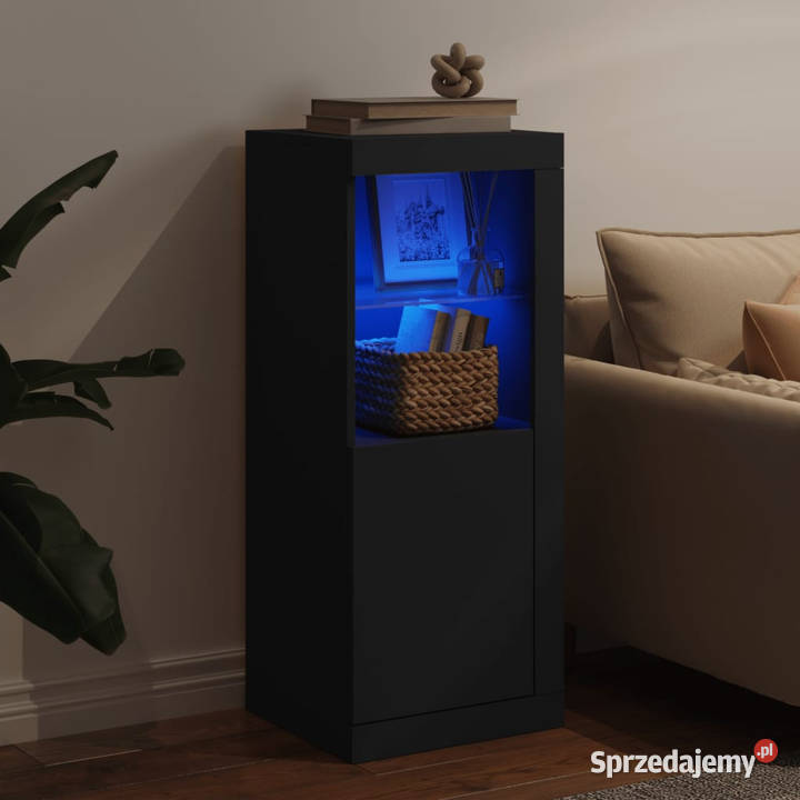 Szafka z oświetleniem LED czarna 41x37x100