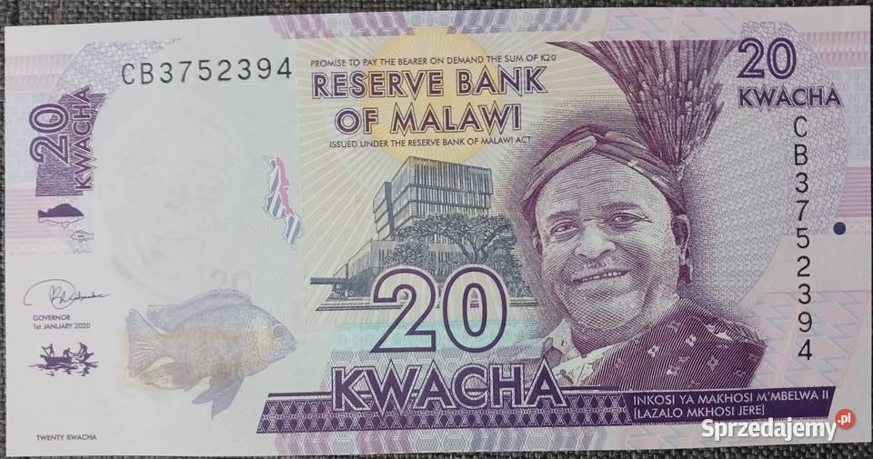 20 Kwacha Malawi 2020 r mennicze Konin sprzedam
