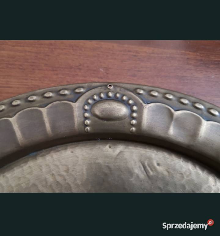 Taca z epoki Art Deco mosiądz młotkowany stara