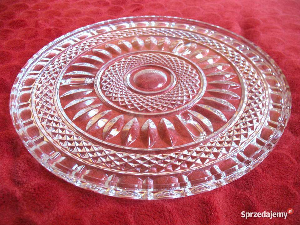 Patera taca na ciasto z kryształu ołowiowego 30 przezroczysty sprzedam