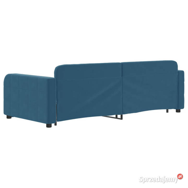 Sofa rozsuwana z szufladami niebieska aksamit 224cm Warszawa