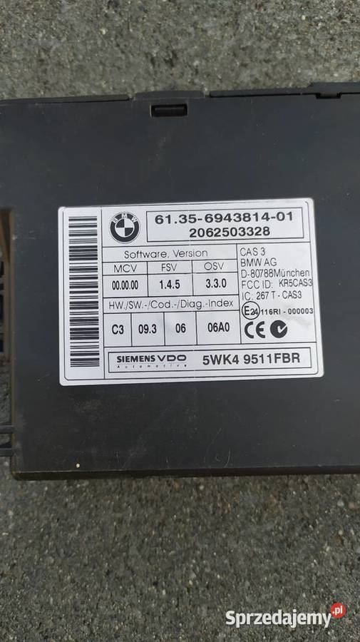 Zestaw startowy komputer CAS BMW 5 E60 E61 520D osobowe Wieluń sprzedam