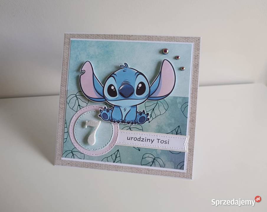 Personalzowana kartka urodzinowa Stich ręcznie Łódź sprzedam