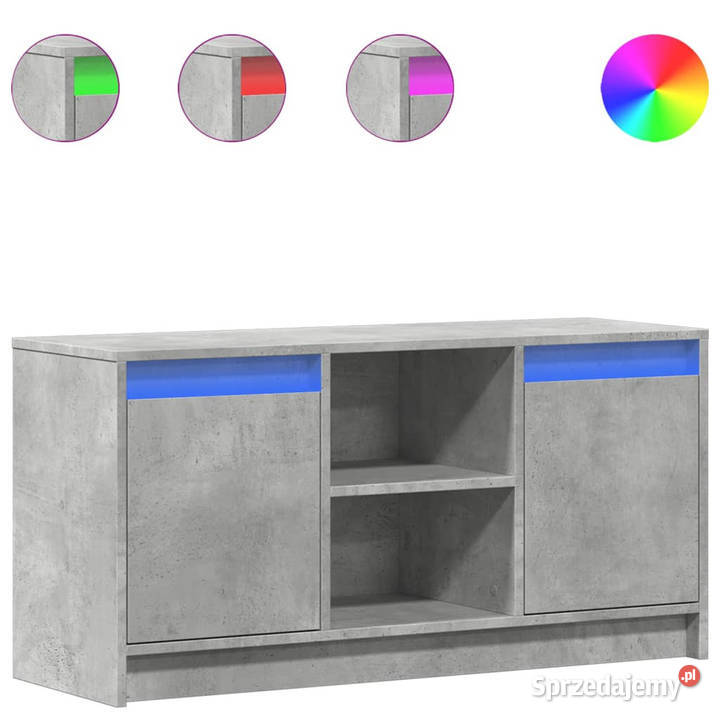 Szafka pod TV z LED szarość betonu 100x34x50 Warszawa