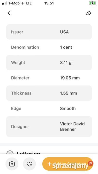 Jeden cent amerykanski z 1955 roku Szczecin sprzedam