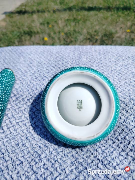 Wazonik popielniczka Porcelana i szkło