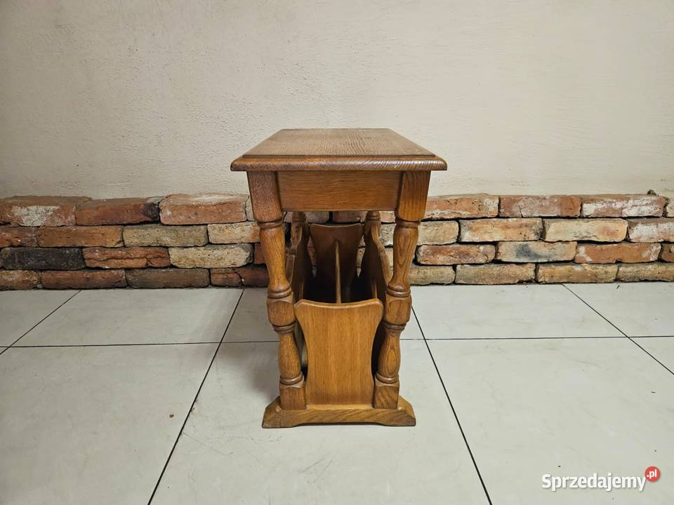 Gazetnik drewniany lity DĄB stylowy Pszczyna