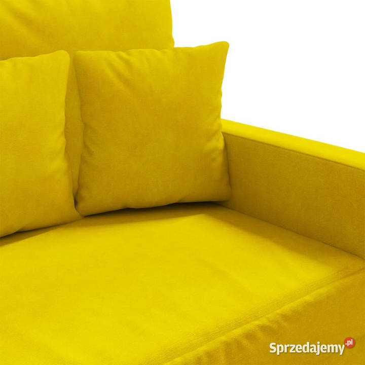 Sofa 3osobowa żółty 180 tapicerowana aksamitem