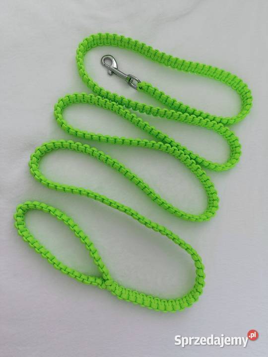 Smycz spacerowa pleciona handmade paracord Jawornik Polski