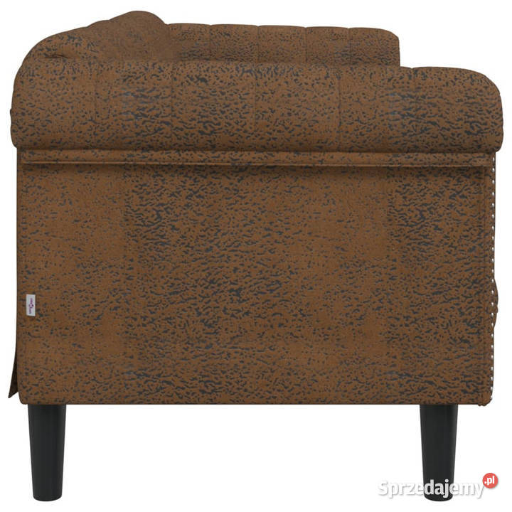 Sofa 3os brązowa sztuczna skóra zamszowa Warszawa